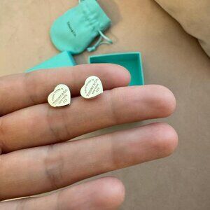 Tiffany & Co. Silver Heart Stud Earrings